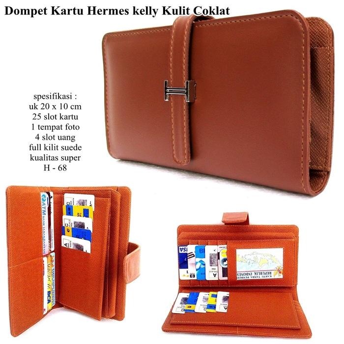 DOMPET WANITA KULIT HERMES KW KELLY COKLAT