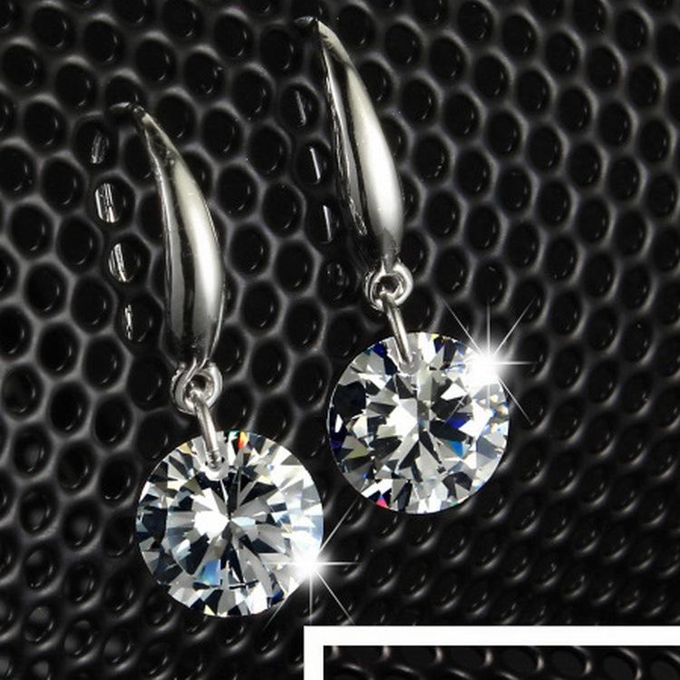 New Fashion Anting Hook Berlian Zircon Kecil Kristal Putih