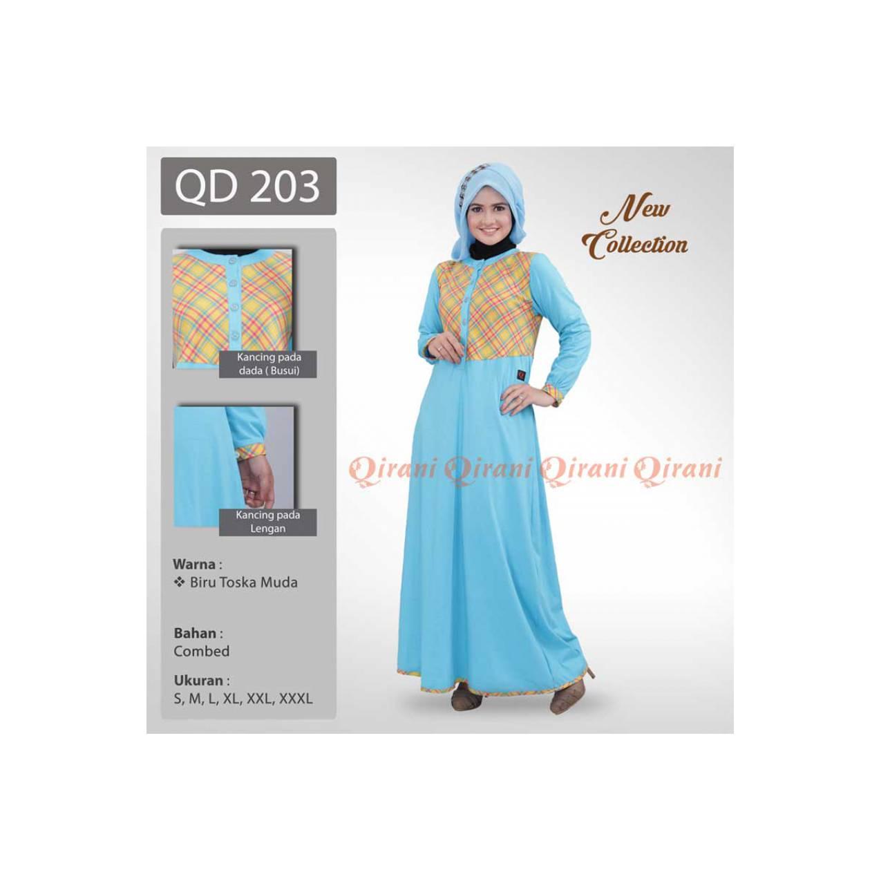 Baju Muslimah Gamis Murah Bahan Kaos QIRANI QD - 200