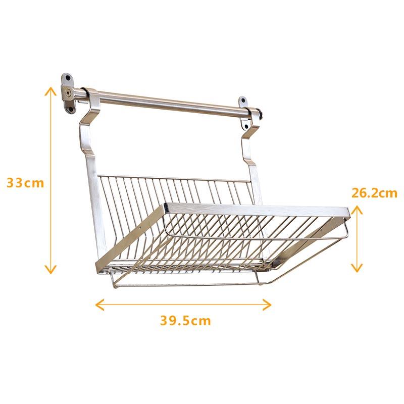 Rak Barang Dapur Stainless Steel Dilipat Gantungan Dinding Rak Mangkok Piring