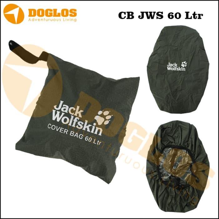 TERLARIS!!! Rain Cover bag 60 Liter JWS Jack Wolfskin tas Carrier gunung Green - Q4Fgq5