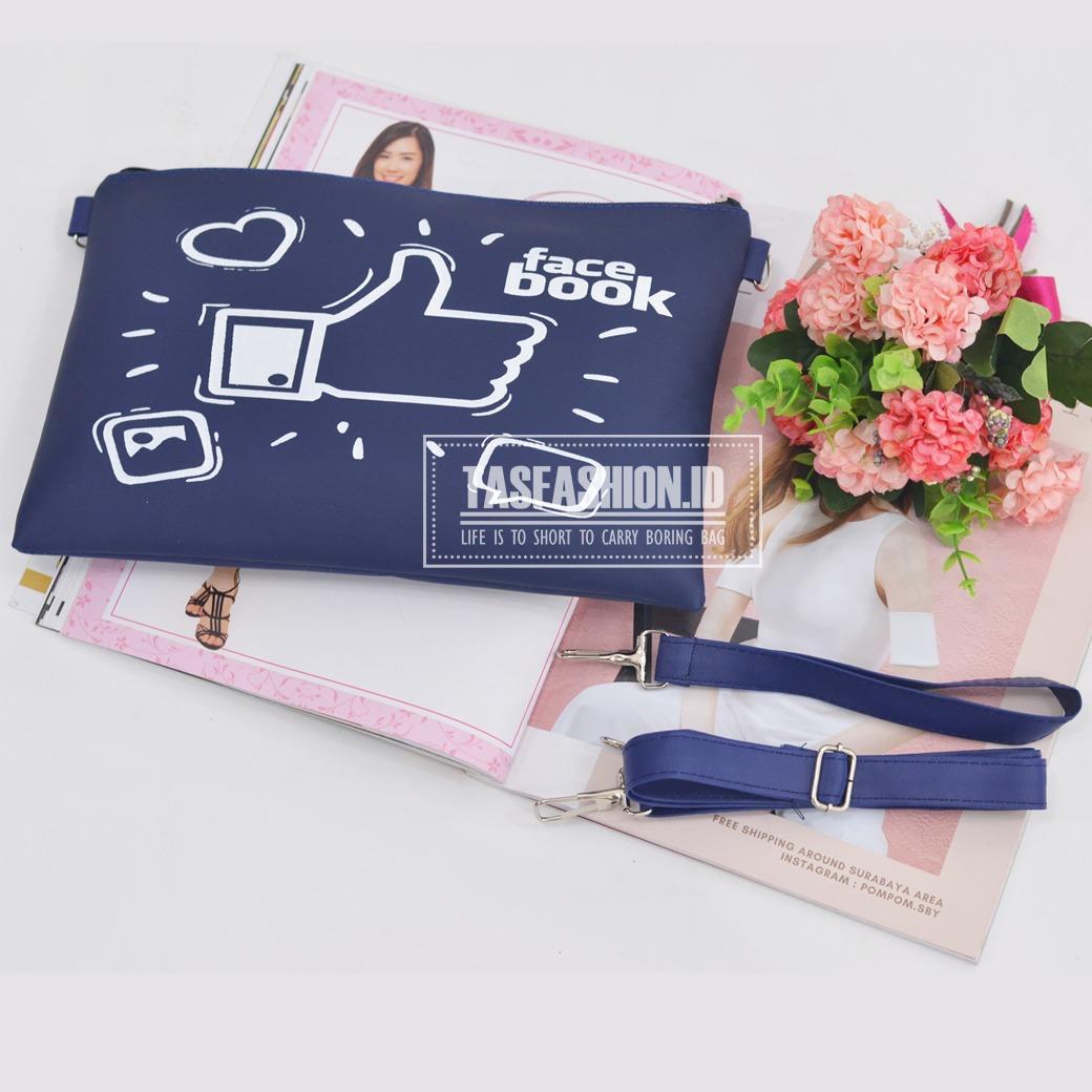 Tas Sling Clutchbag Sablon Facebook Like