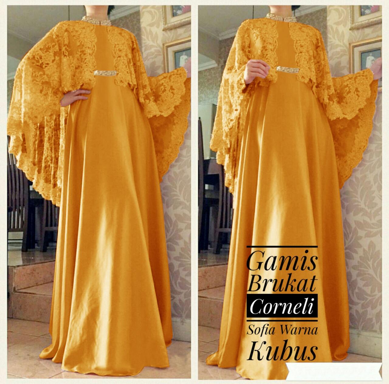 GAMIS BRUKAT SOFIA KOMBINASI BALOTELI WARNA GOLD