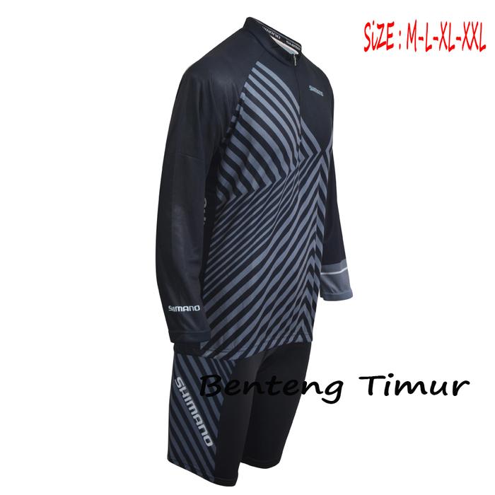 SETELAN BAJU JERSEY SEPEDA BLACK GREY SM 01