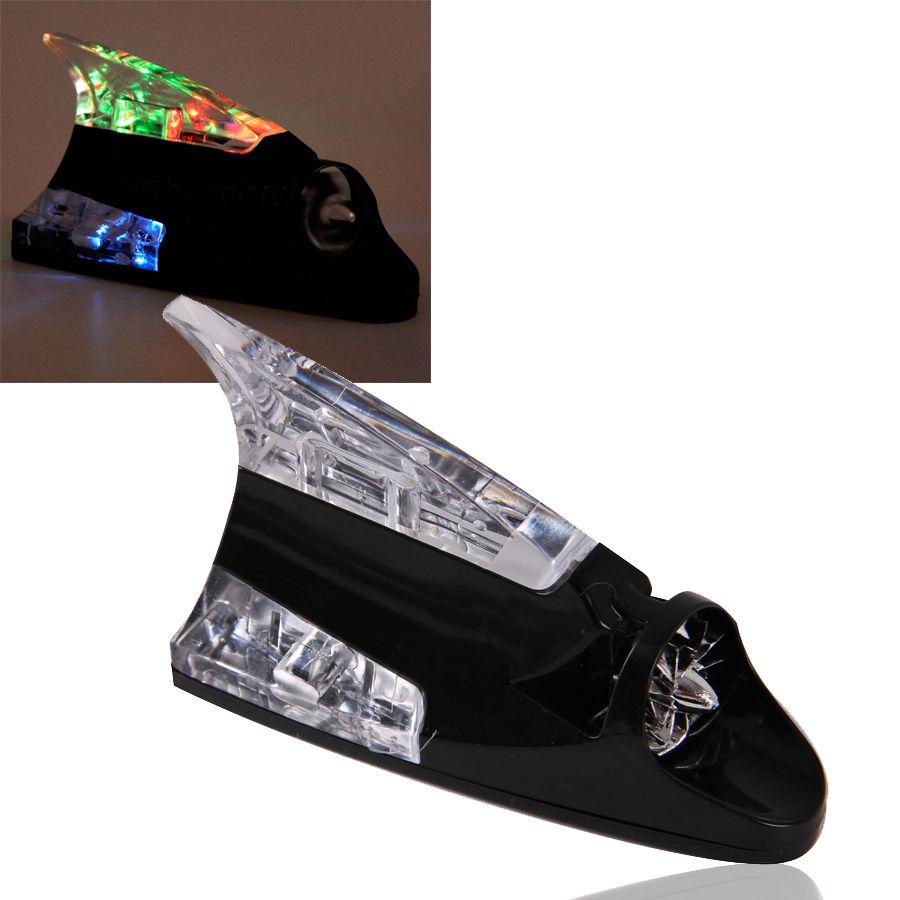 POSSBAY Shark Fin Mobil SUV Dekoratif TOP MOUNT Wind Power LED Atap Antena Udara Hitam