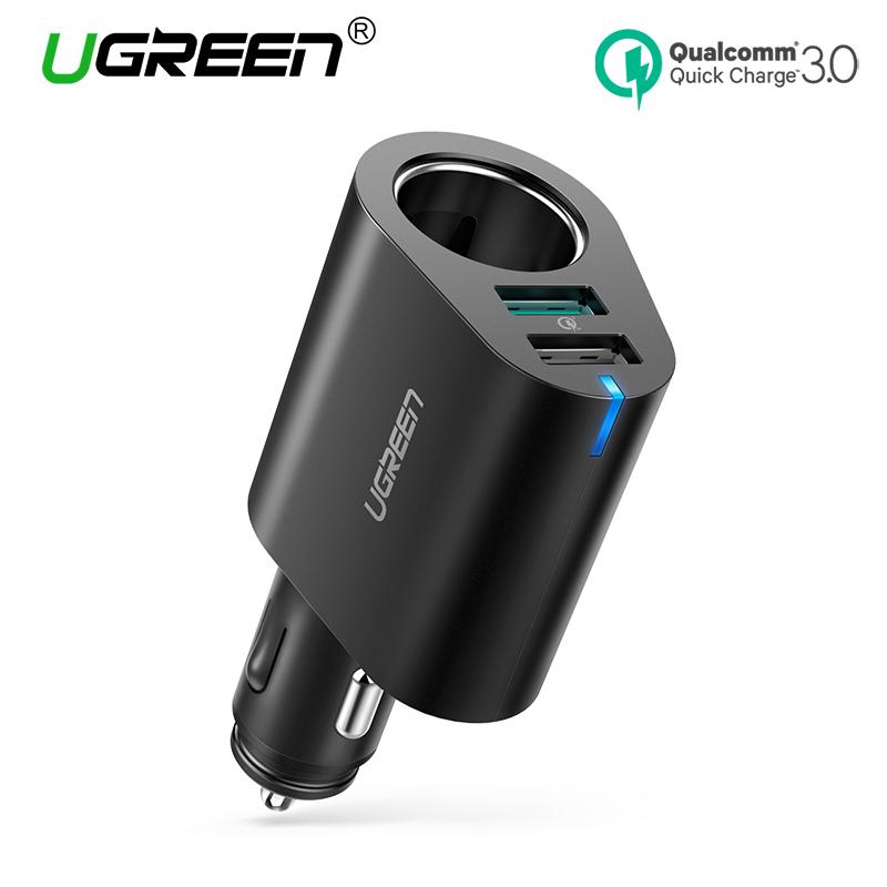 UGREEN Car Charger QC3.0 Fast Car Charger Adapter 60W Dual USB Quick 3.0 Charge USB Charger for Xiaomi Redmi VIVO OPPO LG iPhone X 8 Samsung Galaxy S9 S8 LG V20 USB Car Charger