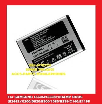 Grs Gnt Baru Battery Batre Baterai Samsung E250 Ab463446bu C3303 C3300 Champ Duos E2652 X200 D520 E900 1080 B299 C140 E1195 Pp 800mah Ori 99% 100125