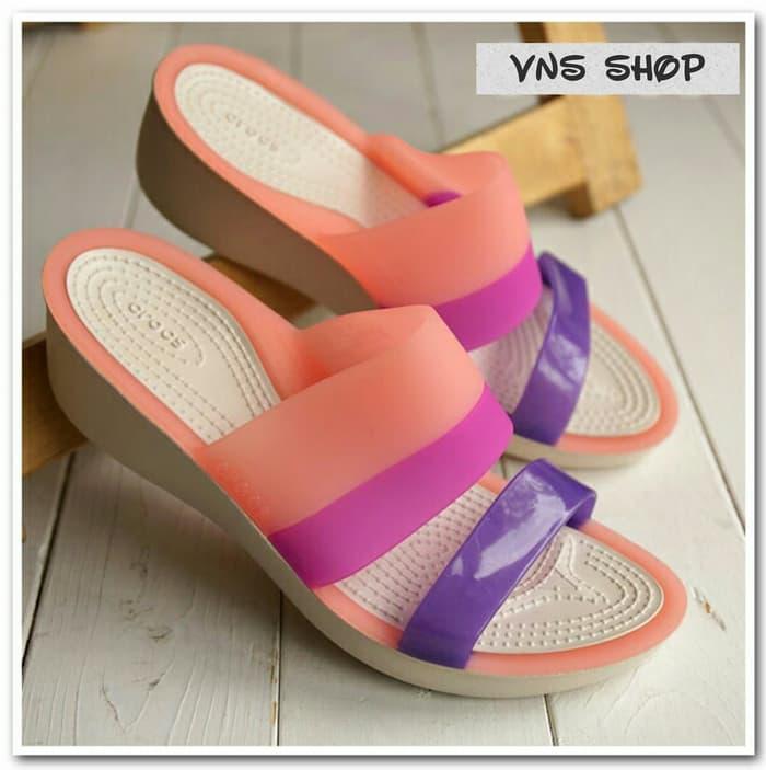 ORIGINAL!!! Sandal Crocs ColorBlock Wedges - oKvvlh