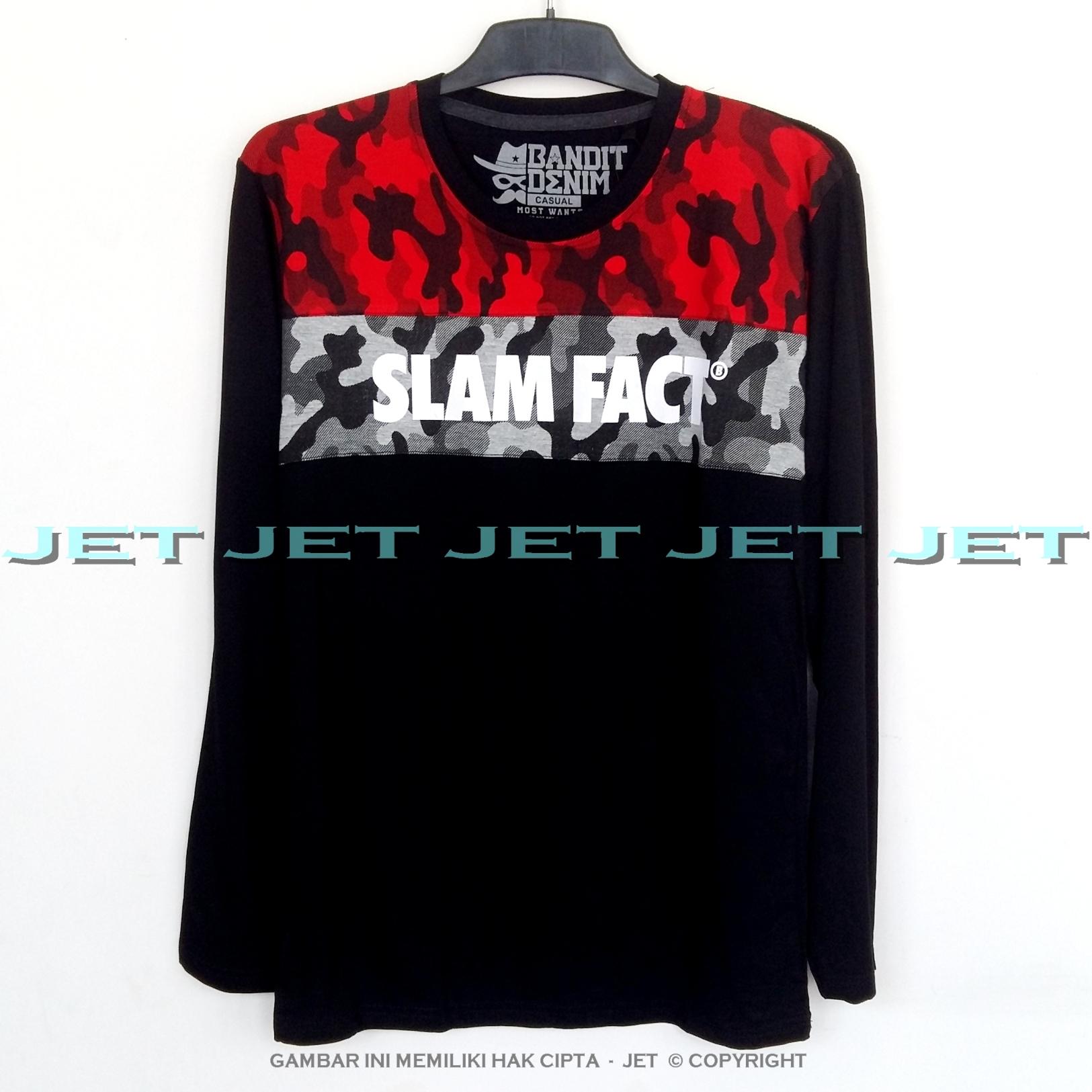 JET - Kaos Distro SLIM FACT Army Loreng Armi Lengan Panjang Soft Rayon Viscose Blended Lycra Size M Fit To L Pria / Wanita Garis Salur Motif Visual Art