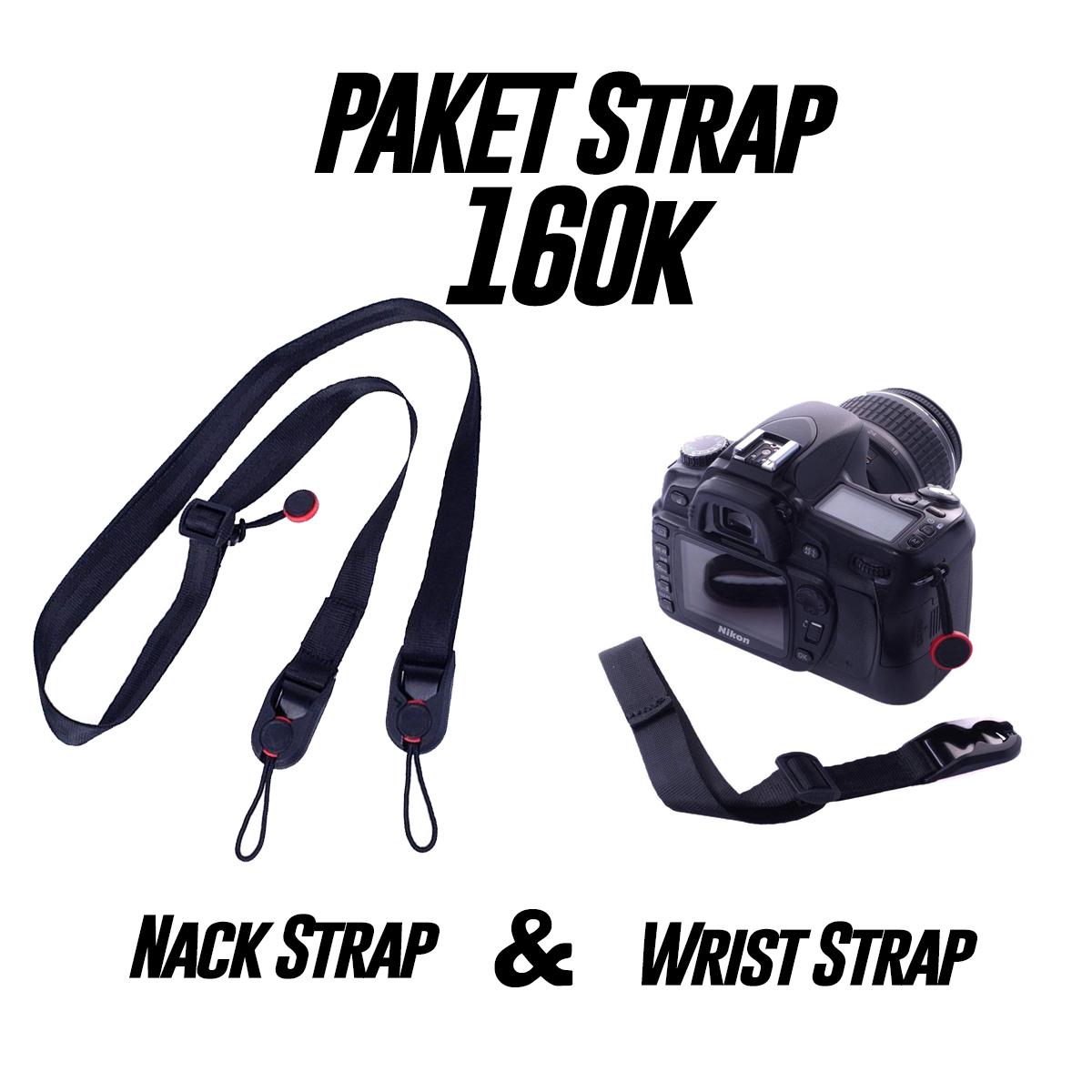Paket Strap Kamera Murah Nack Strap (Head) & Wrist Strap (Hand) ala Peak Design Strap Canon Sony Nikon Fuji Lumix tali kamera