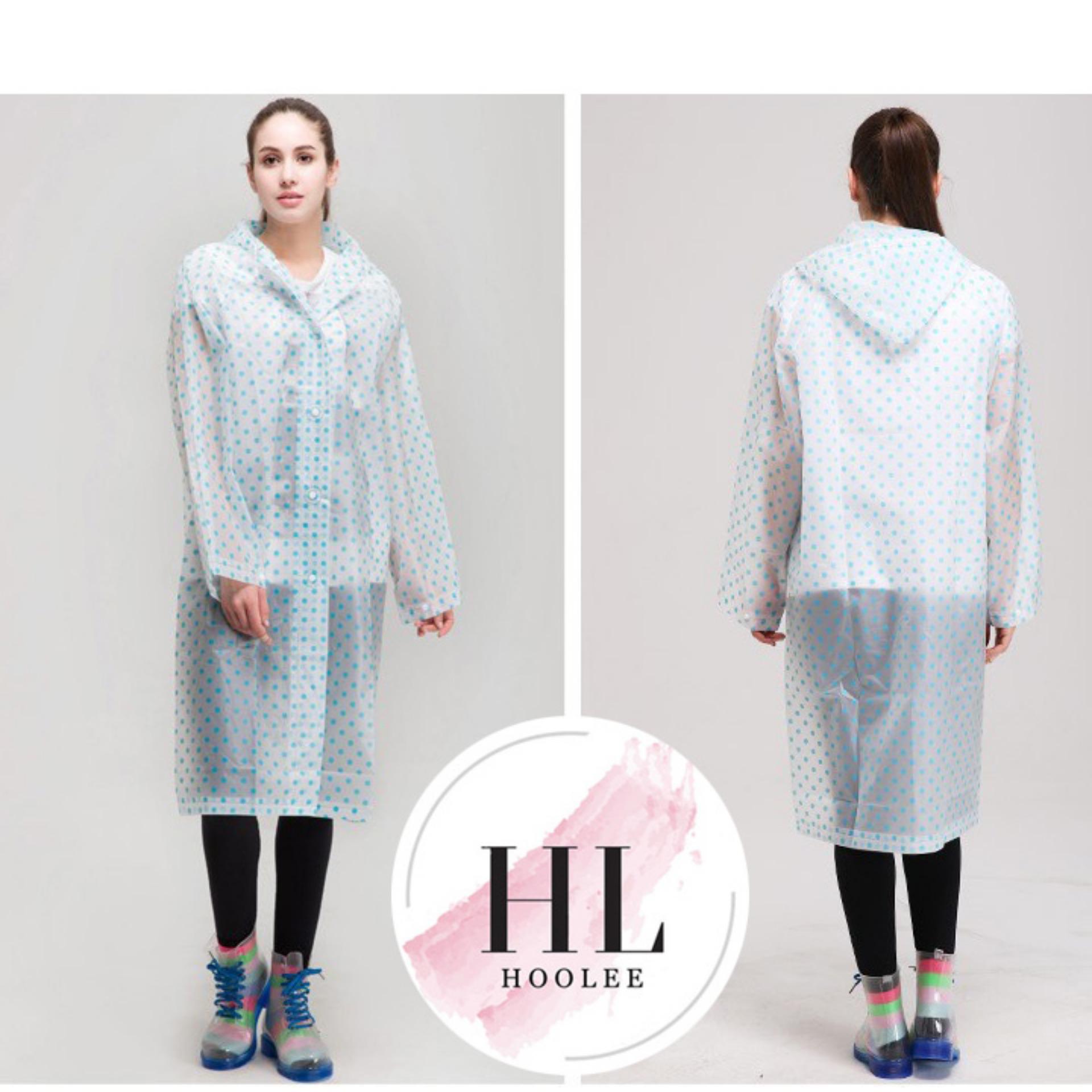 Jas Hujan Korea Polkadot Raincoat Poncho Ponco Terusan - Murah