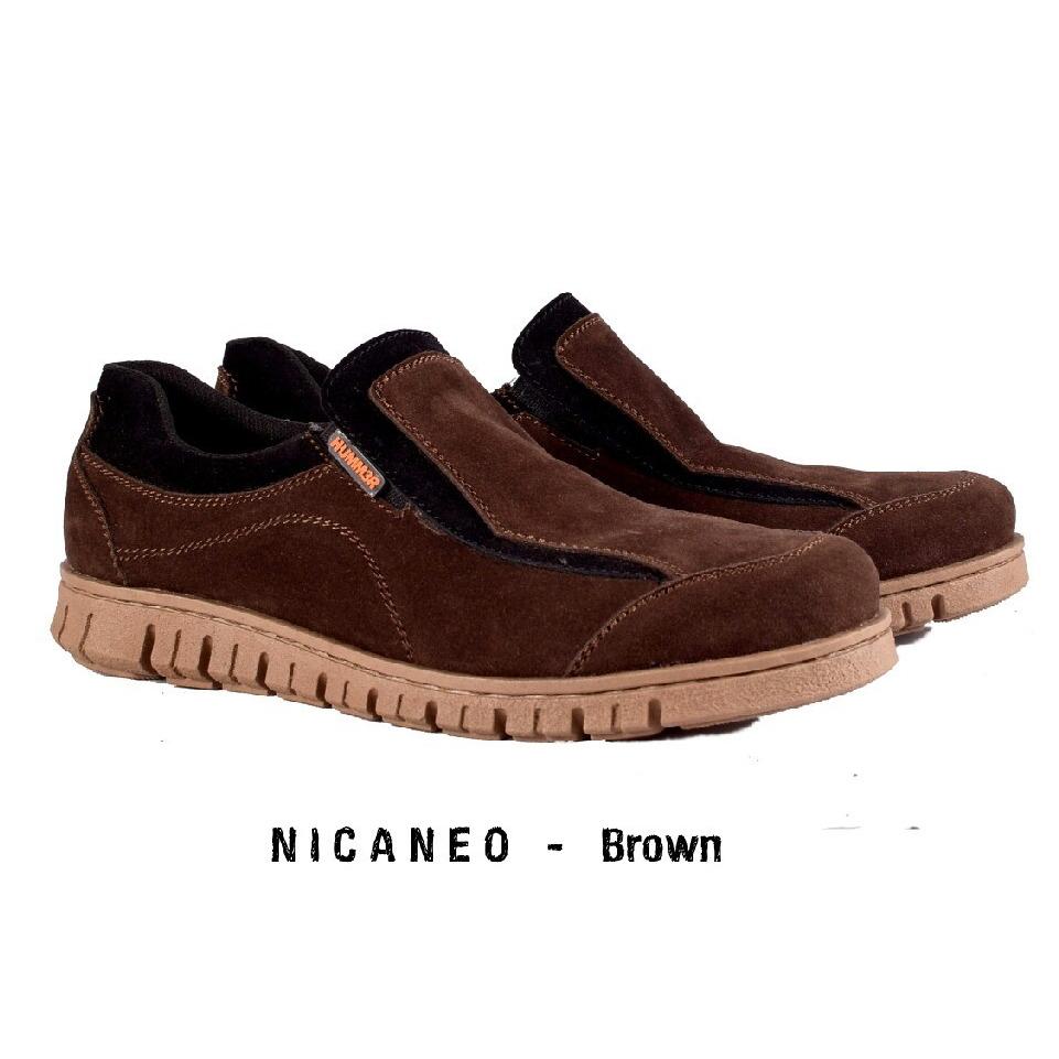 Sepatu Pria Slop Slip-On Semi Formal / Casual Remaja dan Dewasa - HUMM3R NICANEO - Hitam / Coklat / Tan