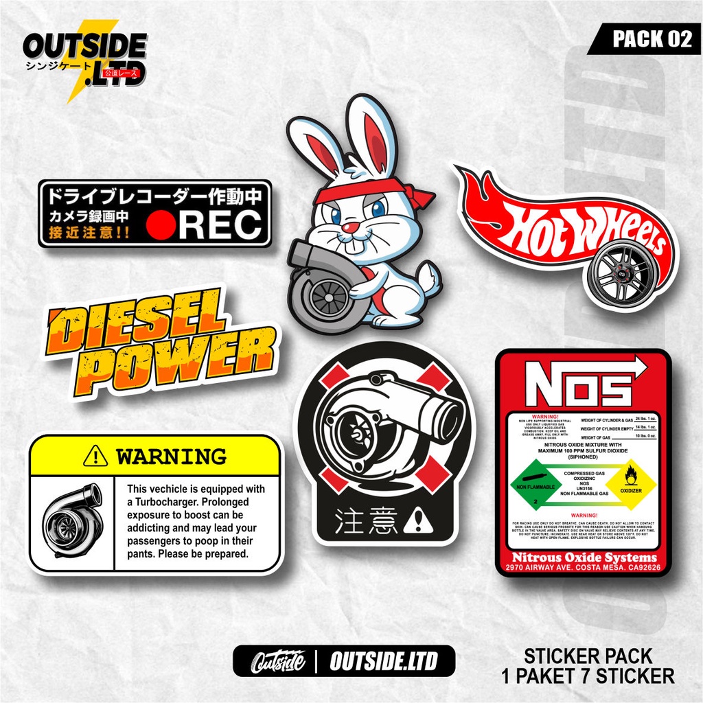 STIKER PACK PRINT CUT DIESEL POWER, STIKER MOBIL OUTSIDE LTD Harga 16,000 rupiah*Gratis Ongkir