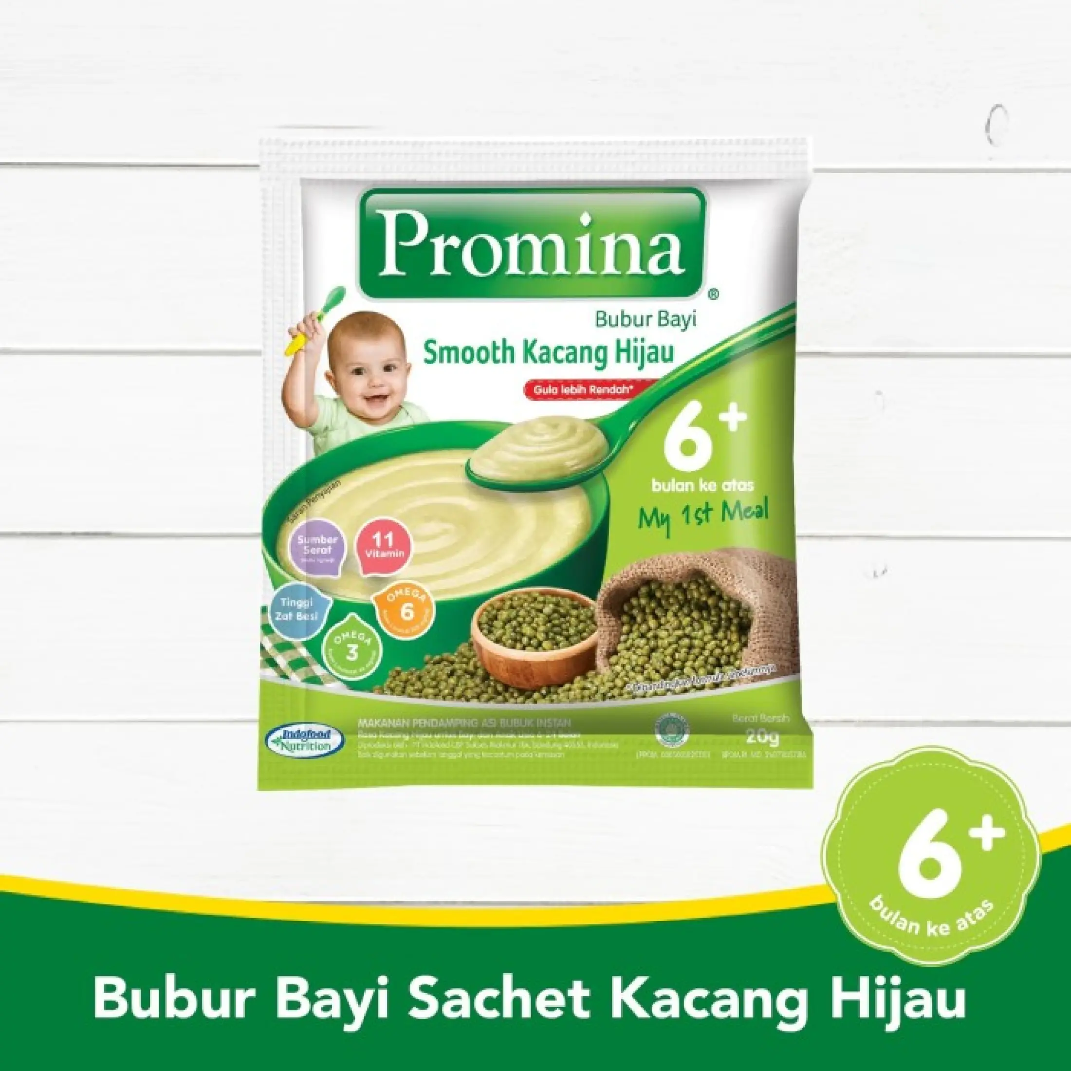 1sachet Rasa Kacang Hijau Promina Bubur Bayi 6bulan Mpasi Bayi 20gr Lazada Indonesia