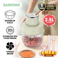 SAMONO Food Chopper Multifungsi Food Processor 2.5 Liter Daya Kuat Penggiling Daging Penghalus Makanan Garansi 1 Tahun SW-CG350