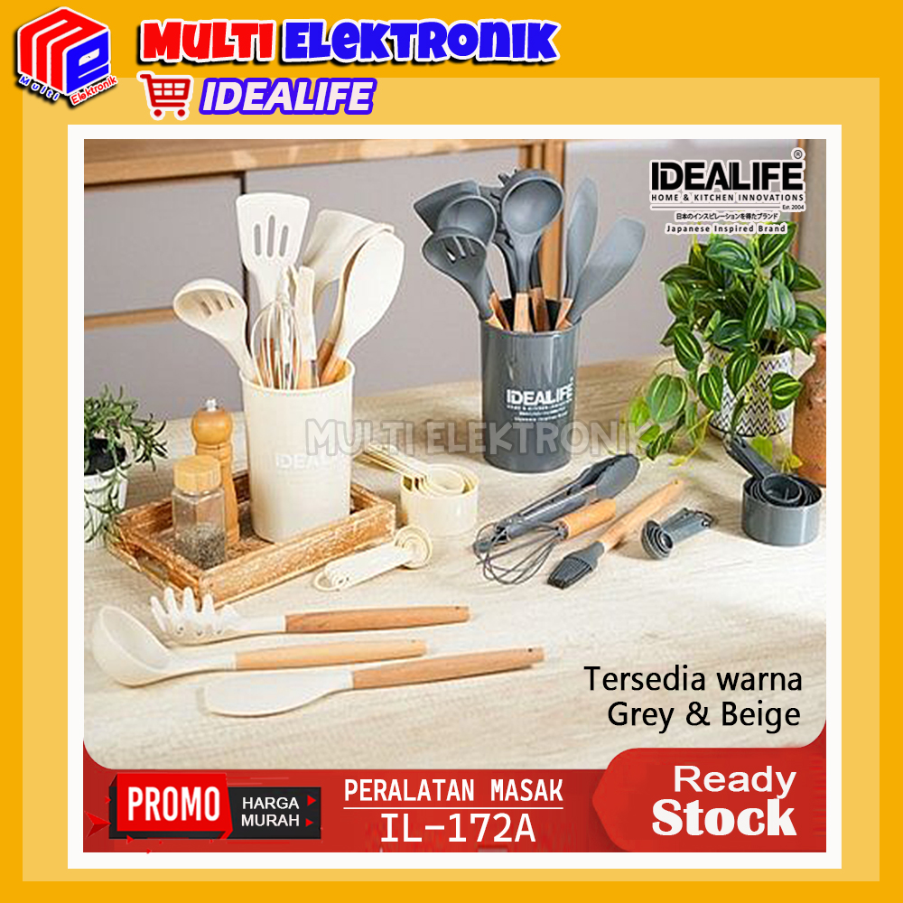 Utensil Set Peralatan Masak Spatula & Sutil Idealife IL-172A