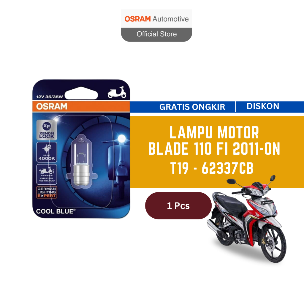 Osram Lampu Depan Motor Honda Blade 110 Fi 2011 on - 62337CB Harga 20,700 rupiah*Gratis Ongkir