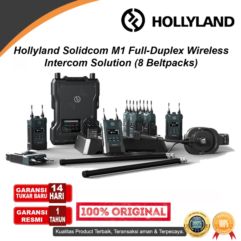 Hollyland Solidcom M1 Wireless Intercom Solution 8 Beltpack Harga 99,999,999 rupiah*Gratis Ongkir