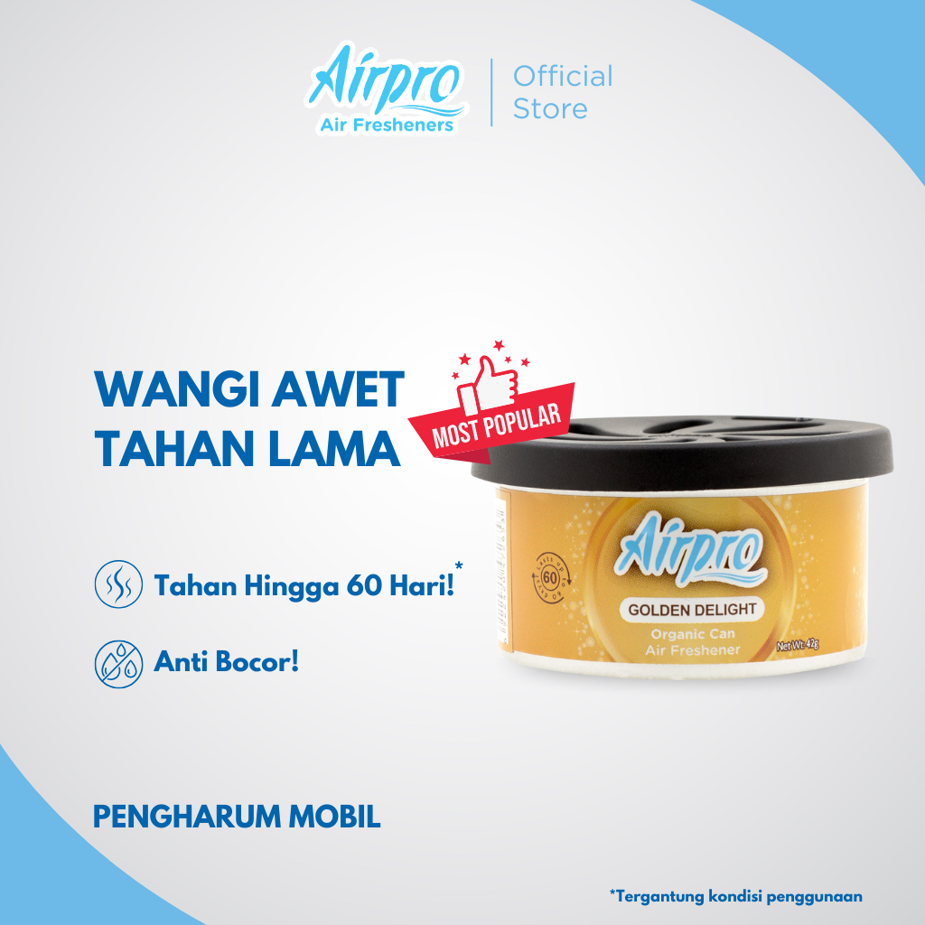 Airpro Organic Can Golden Delight - Parfum Mobil Ruangan Harga 44,400 Ringgit*Penghantaran Percuma