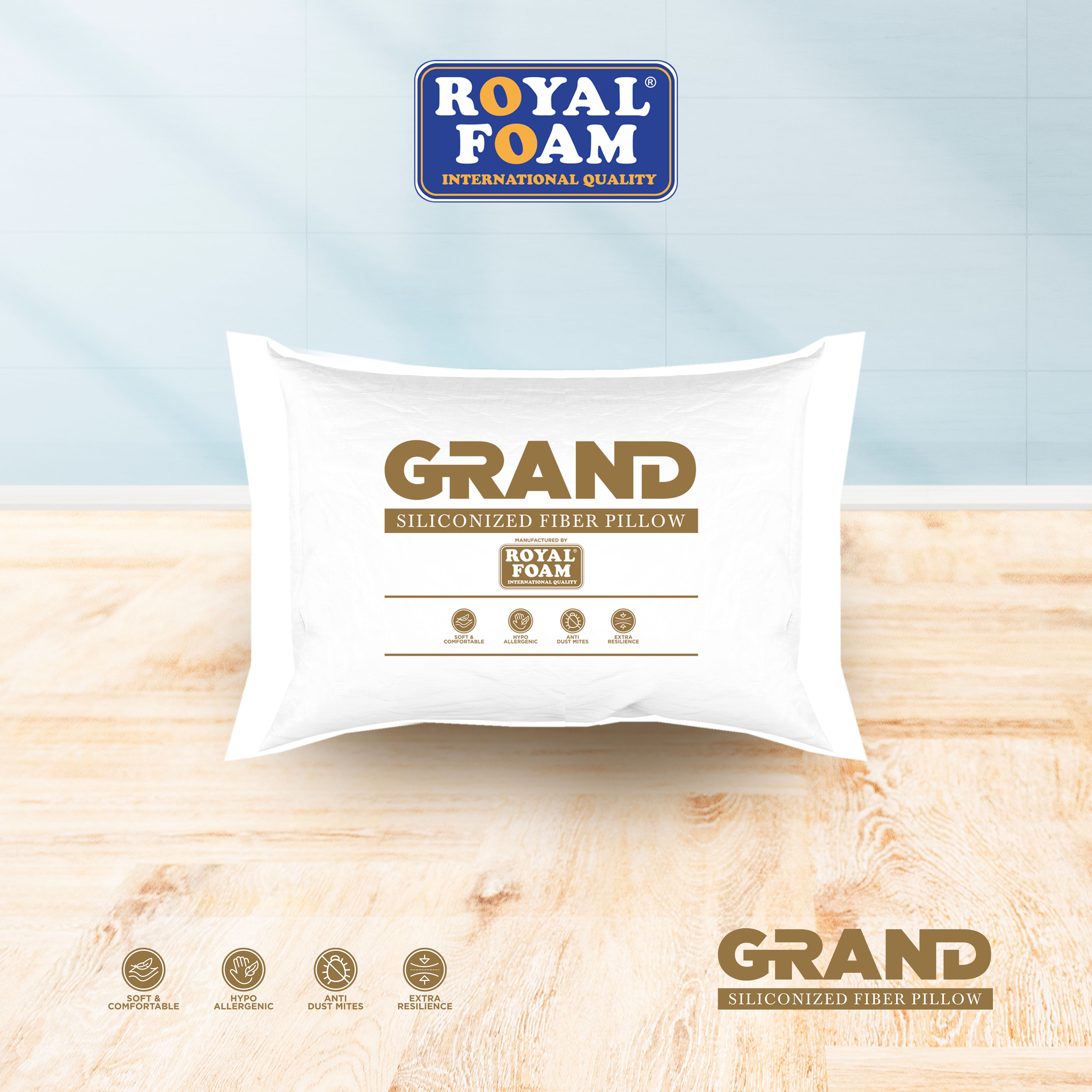 Royal foam/Royal Grand Pillow sleeping pillow (siliconized fiber 600 gms) - Merek Royal Foam Harga 39,900 rupiah*Gratis Ongkir