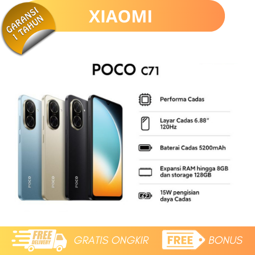 Poco C71 4/128Gb - Unisoc T7250 - Ips Lcd 240 Hz Harga 1,120,000 rupiah*Gratis Ongkir