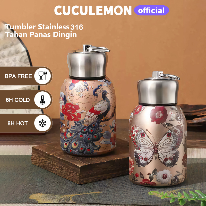 Cuculemon 300ml mini heat resistant cold insulated thermos drinking bottle coffee thermos