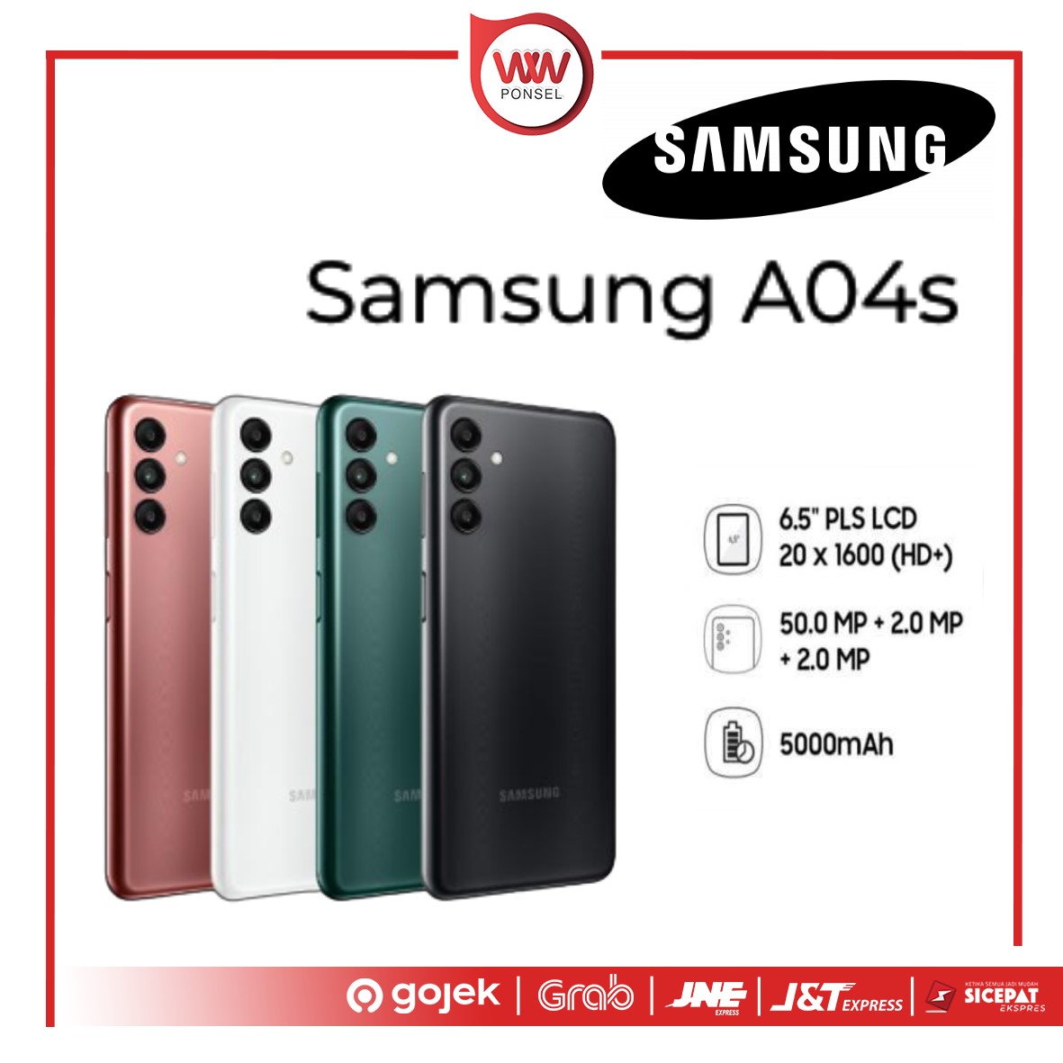 Hp Samsung Galaxy A04S Ram 4GB Internal 128GB Garansi Resmi Harga 1,949,000 rupiah*Gratis Ongkir