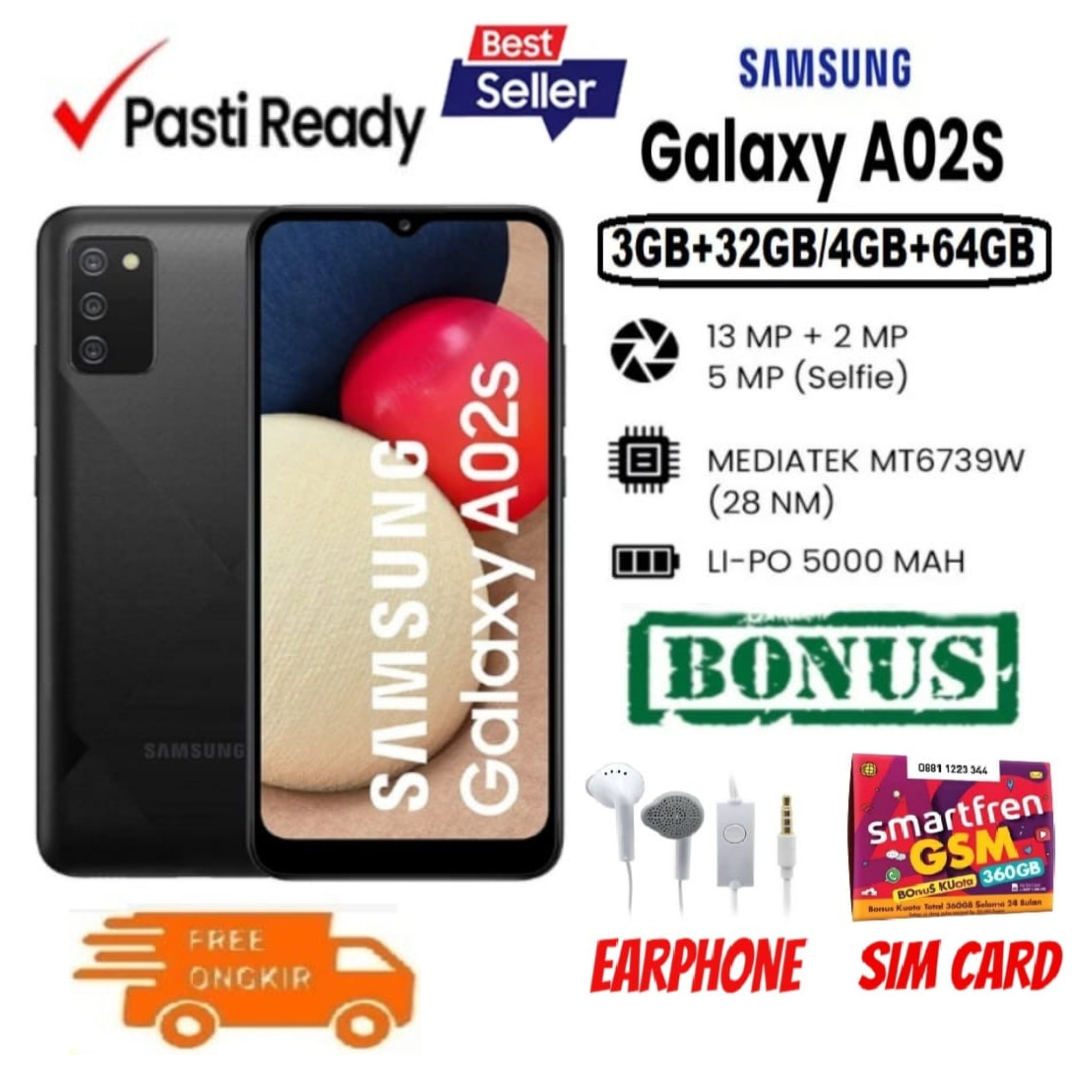 Samsung Galaxy A02S 4GB/64GB | Qualcomm Snapdragon 450 | 5000mAh Fast Charging | Original - Garansi Harga  1,000,000 Ringgit*Penghantaran Percuma
