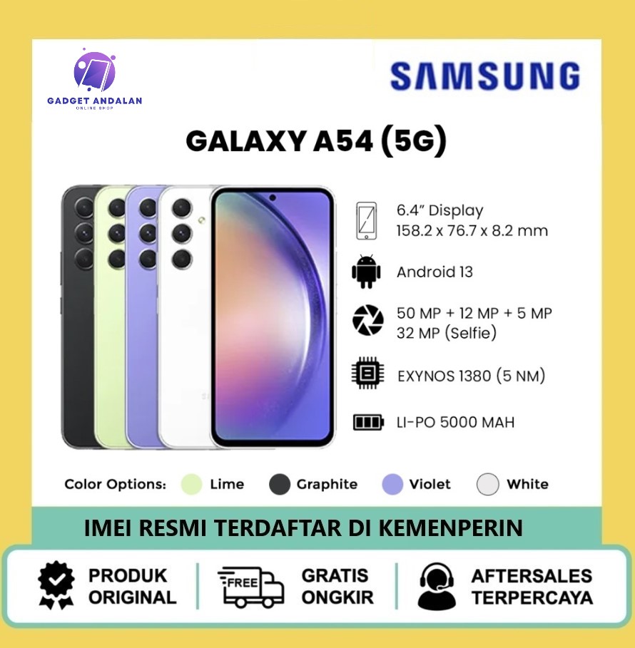 SAMSUNG GALAXY A54 5G 8/256GB GARANSI Giá 3,750,000 Đồng*Miễn phí vận chuyển