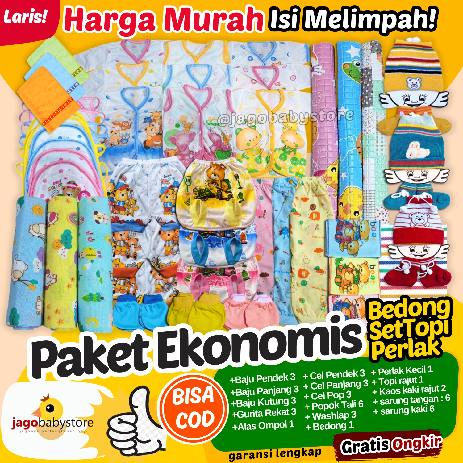 Paket Ekonomis Paket Baju Bayi & Perlengkapan Lahiran - Paket New Born Baby - Kado Lahiran Bayi Baru Lahir lengkap Perlak Bedong. SET Paket Hemat PAKAIAN BAYI LAHIR Harga  137,711 rupiah*Gratis Ongkir