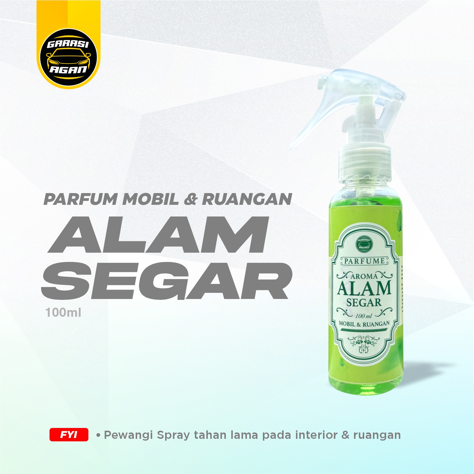 GARASI AGAN Parfum Alam Segar Pengharum Mobil dan Ruangan Spray 100ml Aroma Alam Segar Parfum Harga 46,000 rupiah*Gratis Ongkir