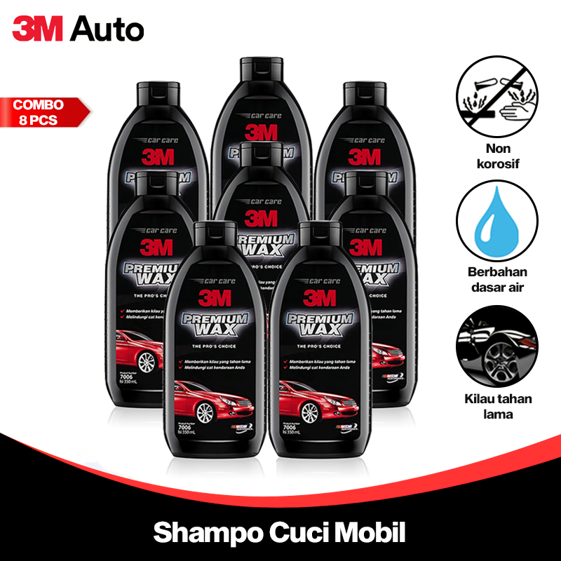 3M Auto Pengkilap Body Mobil 350 ML Combo 8 Pcs Premium Liquid Car Wax Motor CMB08-3M-7006 Harga 561,520 rupiah*Gratis Ongkir