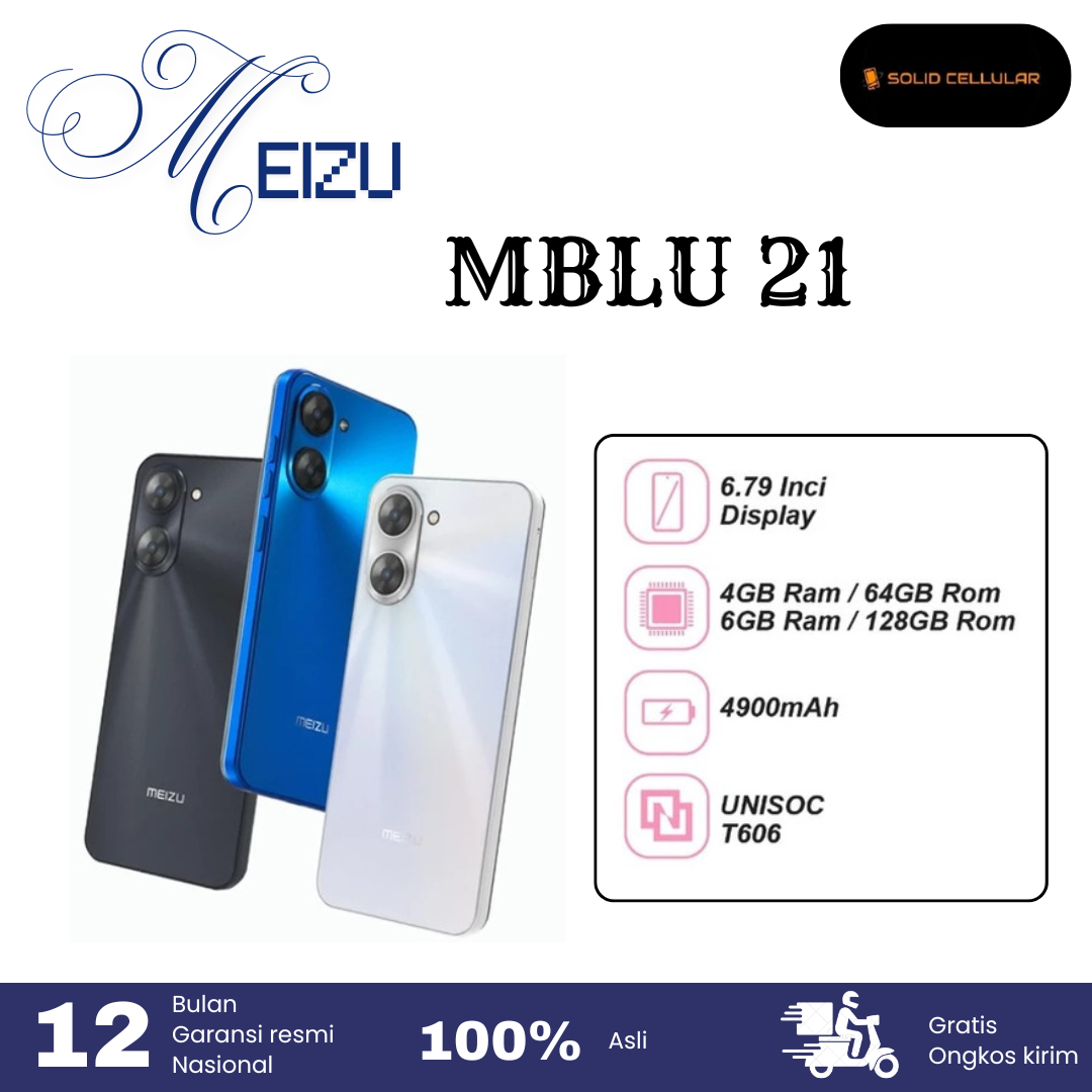 MEIZU MBLU 21 4/6/64/128 GARANSI RESMI Harga 950,000 rupiah*Gratis Ongkir