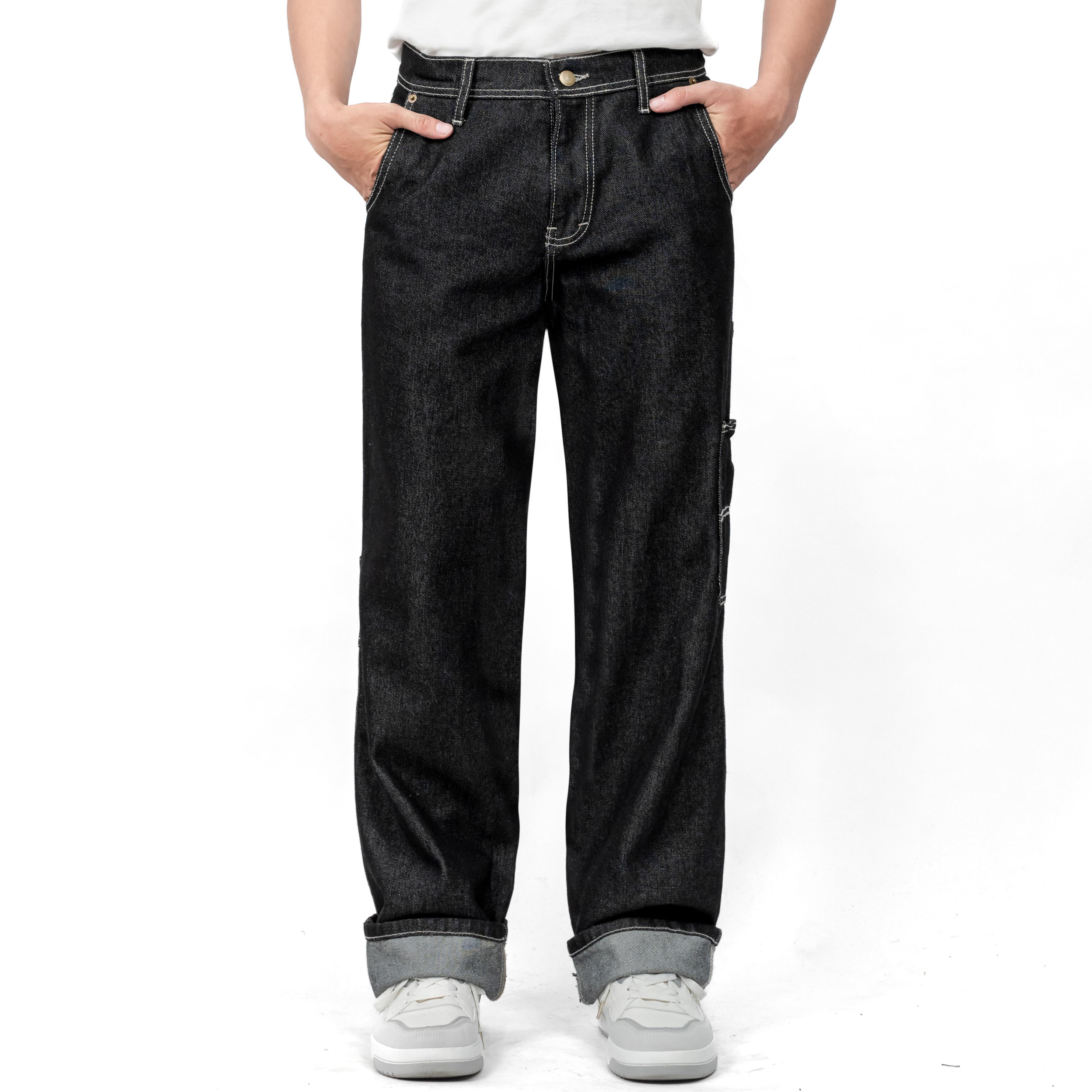 Gizmo Celana Carpenter Denim Jeans Reguler Black Garment