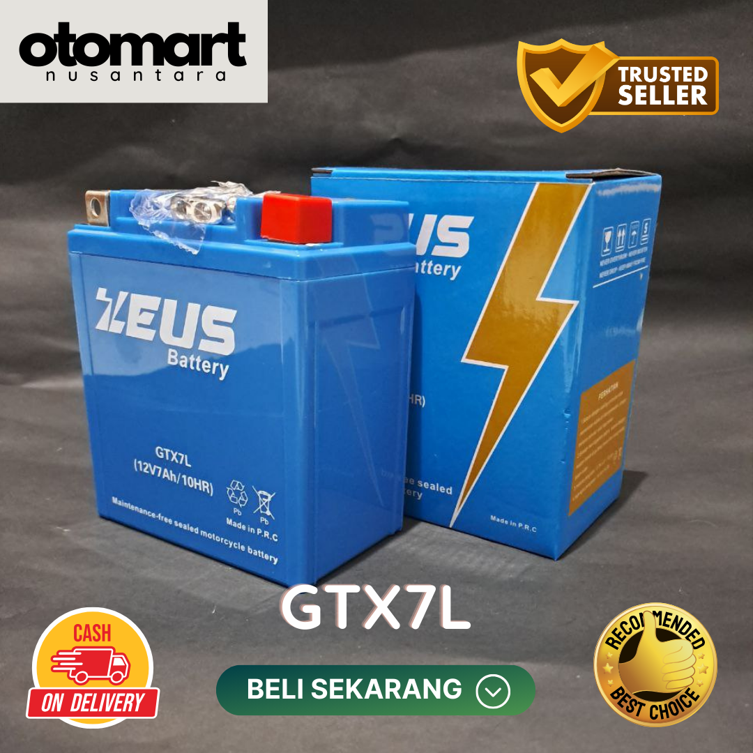 Aki Kering Motor Kawasaki KLX 250 Zeus GTX7L / MTX7L Harga 650,000 rupiah*Gratis Ongkir