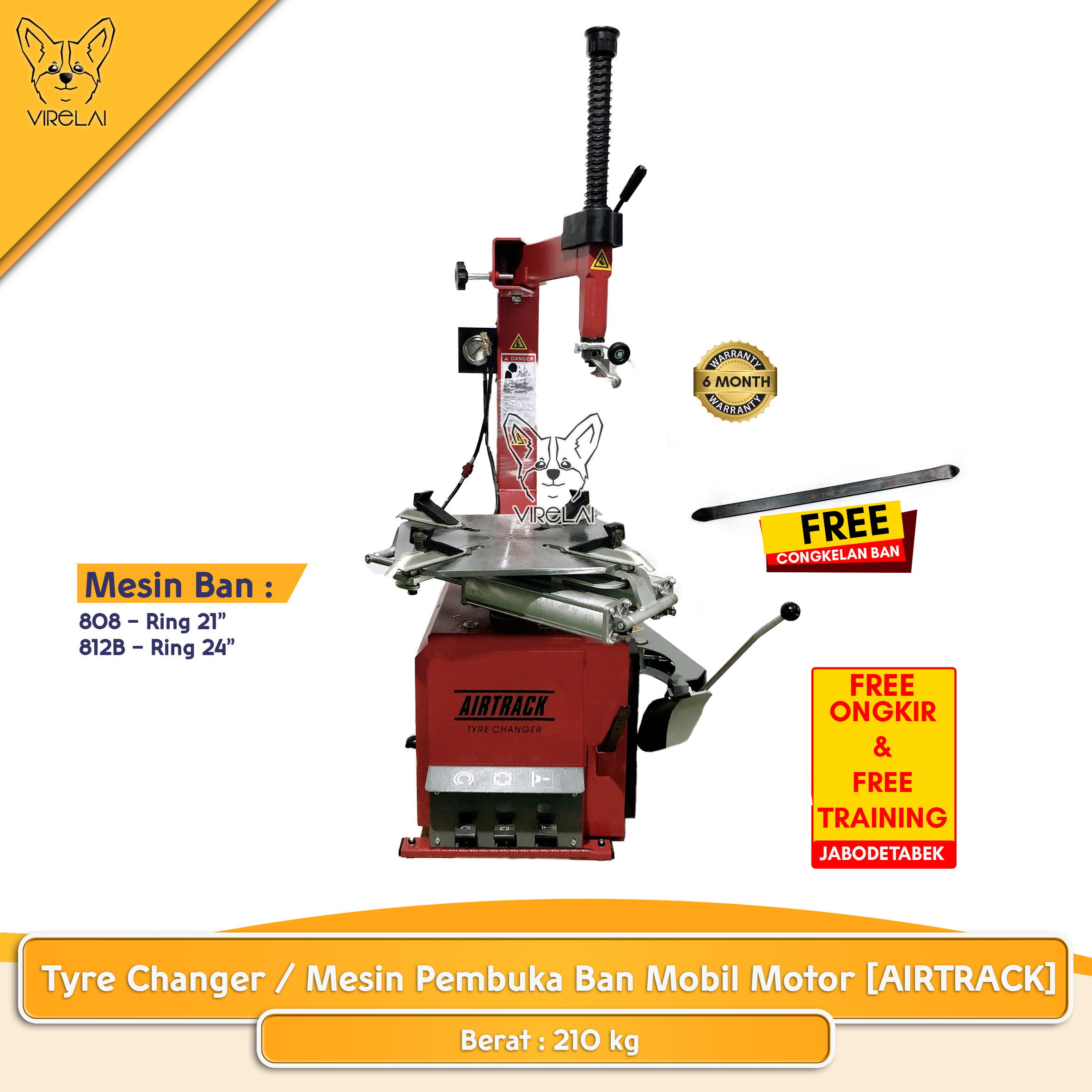 Tyre Changer Mesin Pembuka Ban Mobil Motor Airtrack GARANSI R20 R24 Harga 14,849,999 rupiah*Gratis Ongkir