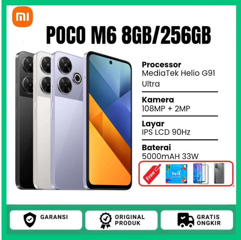 XIAOMI POCO M6 RAM 8/256 GB Helio G91-Ultra yang tangguh 33 W Turbo Charging - Black, 8+256G Harga  1,716,160 Ringgit*Penghantaran Percuma