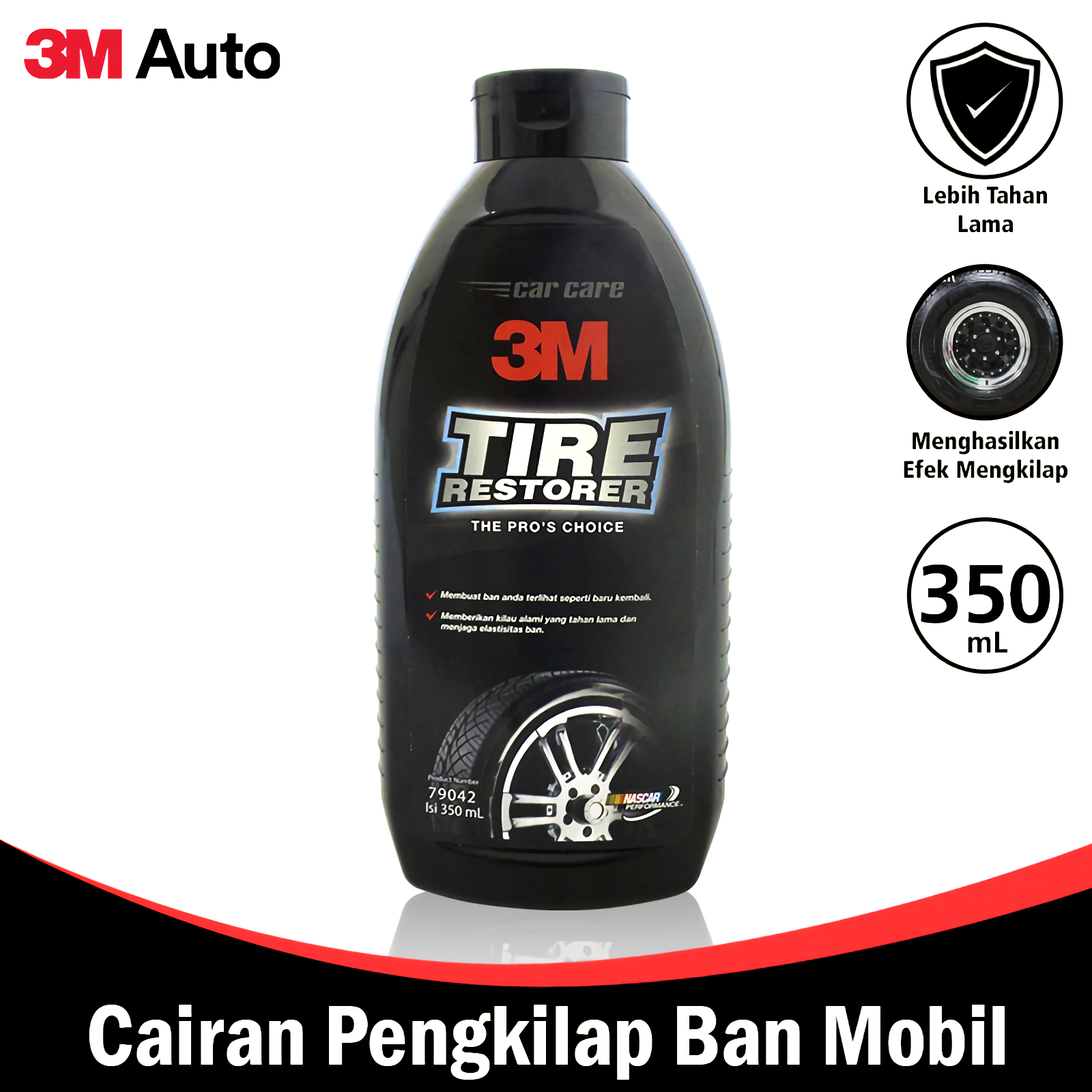 3M Auto Cairan Semir Ban Mobil Kapasitas 350 ML Pengkilap Ban Tire Restorer Polish 3M-79042 Harga 59,000 rupiah*Gratis Ongkir
