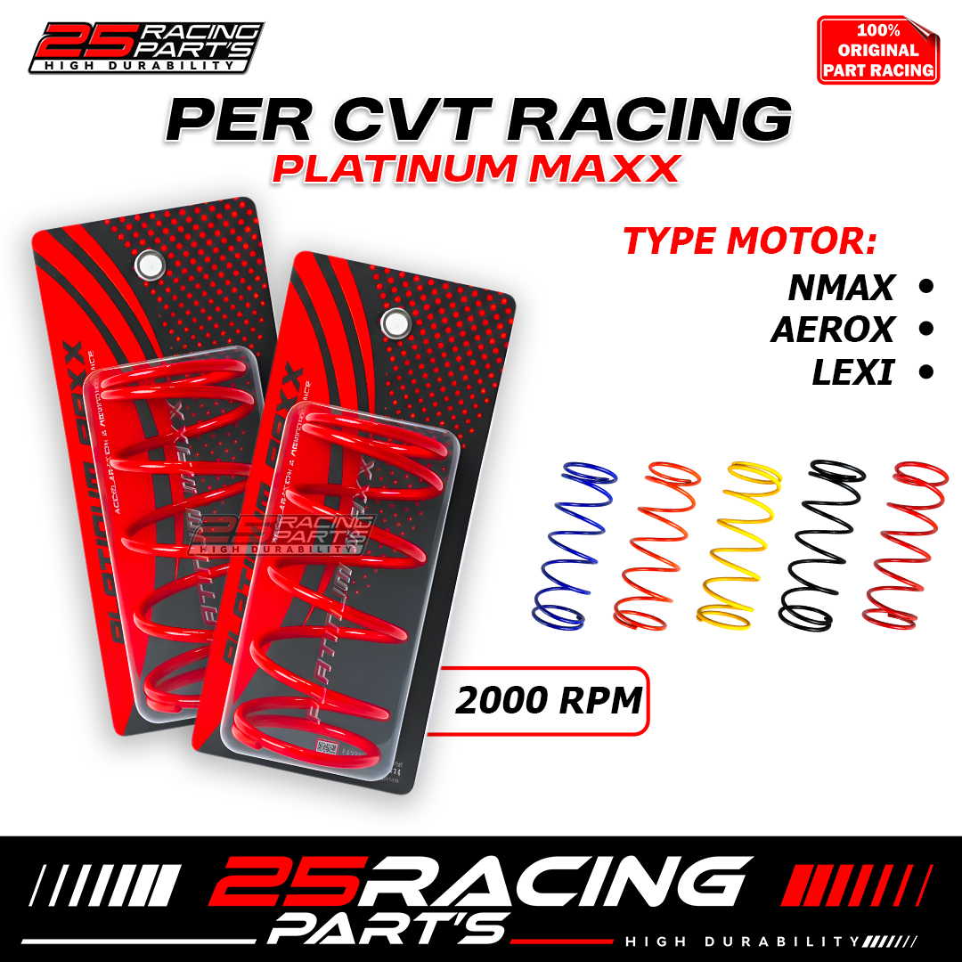 Percvt Racing 2000Rpm Platinum Maxx- Nmax- Aerox- Lexi- Mio M3- Yamaha- Pnp Harga 99,000 rupiah*Gratis Ongkir