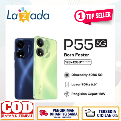 Itel P55 5g 6/128 Gb Mediatek Dimensity 6080 Warranty Harga 1,399,000 rupiah*Gratis Ongkir
