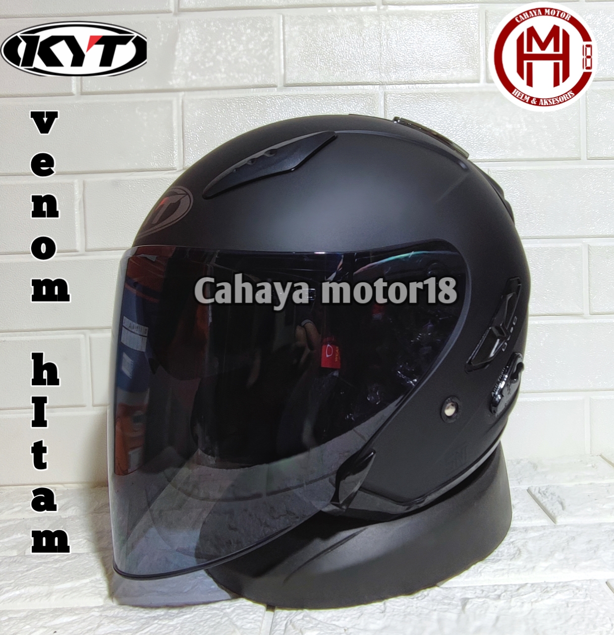 HELM KYT GALAXY FLAT R BLACK DOF FLAT VISOR|KYT GALAXI Harga 450,000 rupiah*Gratis Ongkir