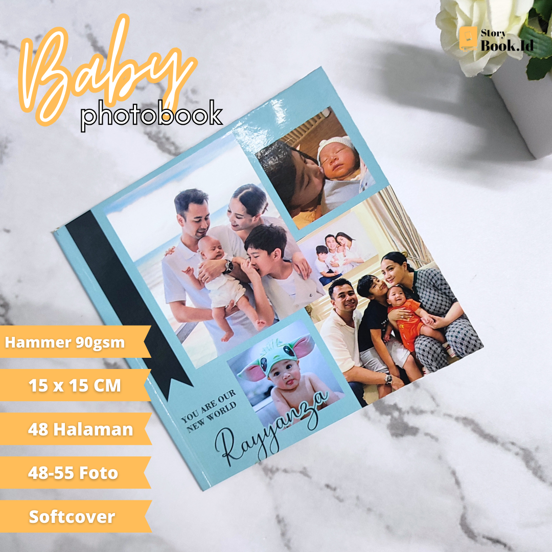Photobook Custom Softcover / Square 15x15 / Photobook wisuda / Photobook pernikahan / Baby Born Album…