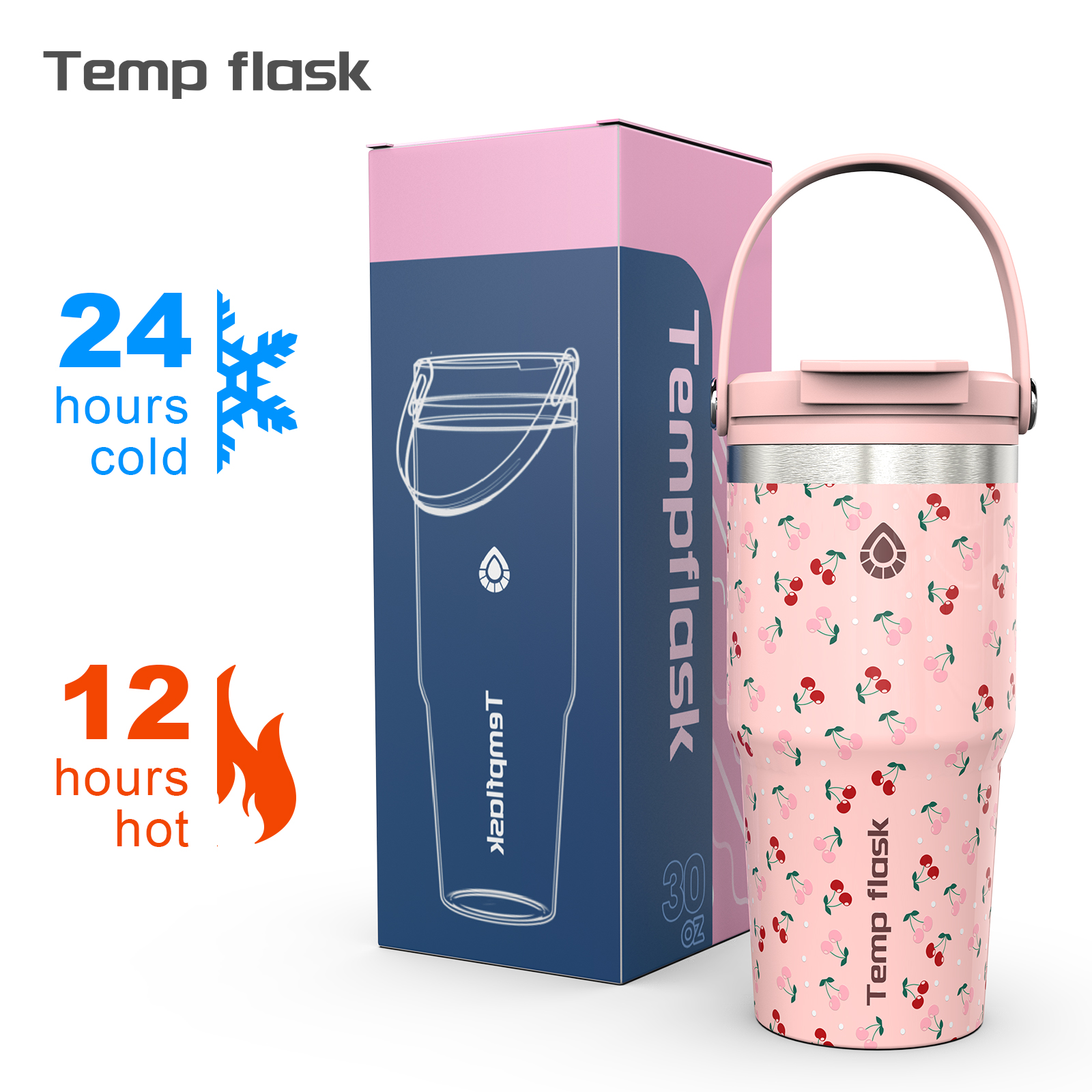 Tenmflask 20oz/30oz/40 Vacuum Insulated Tumbler Stainless Steel Water Bottle Large Capacity Mug Car Carrying Cups Hot And Cold Thermoflask Harga 22,000 rupiah*Gratis Ongkir