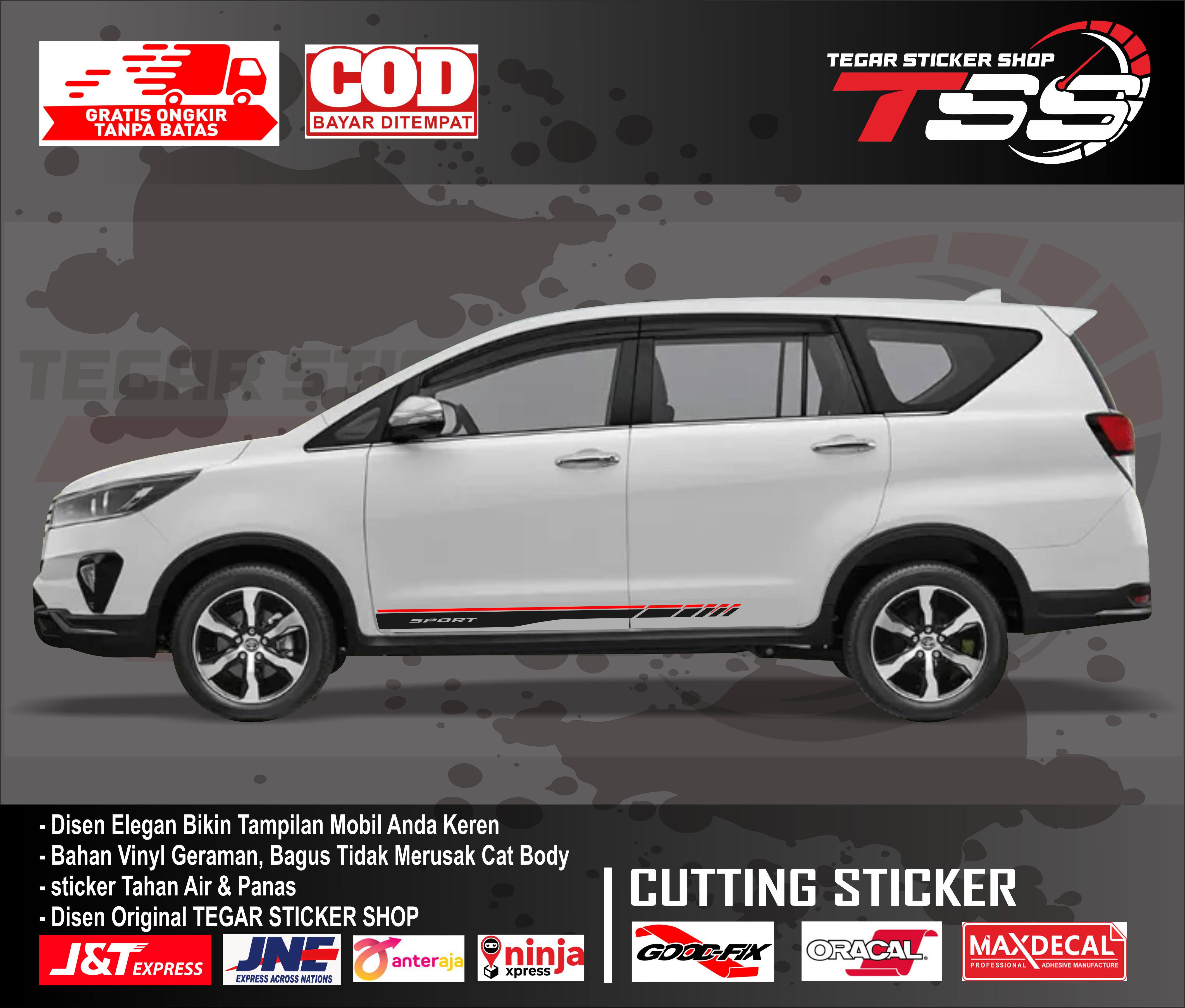 Innova Car Stickers, Toyota Innova Car Stickers, Cool Innova Car Stickers, Car Body Variation Stickers Harga 62,000 rupiah*Gratis Ongkir