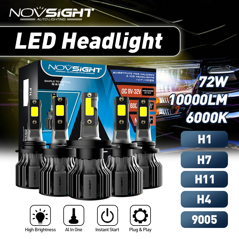Novsight N39 Car Lampu Kabut LED Headlight Bulbs LED Lampu Malam Headlight / Fog Lampu Depan 72W 10000LM 6000K H4/H7/H11/H1/9005 2Pcs Giá 119,000 Đồng*Miễn phí vận chuyển