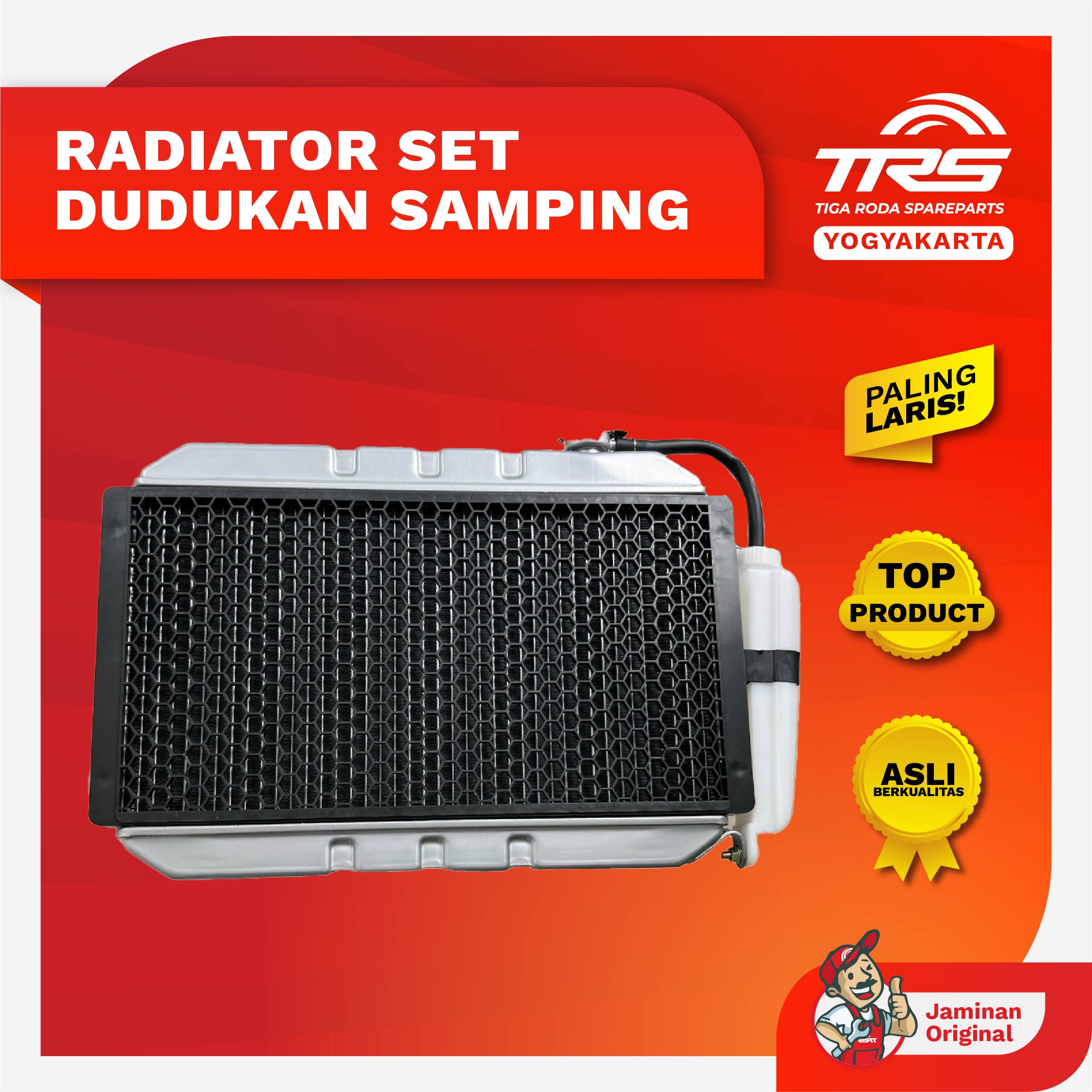 TRS Radiator Set Dudukan Kanan Kiri Pendingin Mesin Motor Roda Tiga Kaisar 250cc Jialing Spareparts Original TRS JOGJA Harga 1,155,000 rupiah*Gratis Ongkir