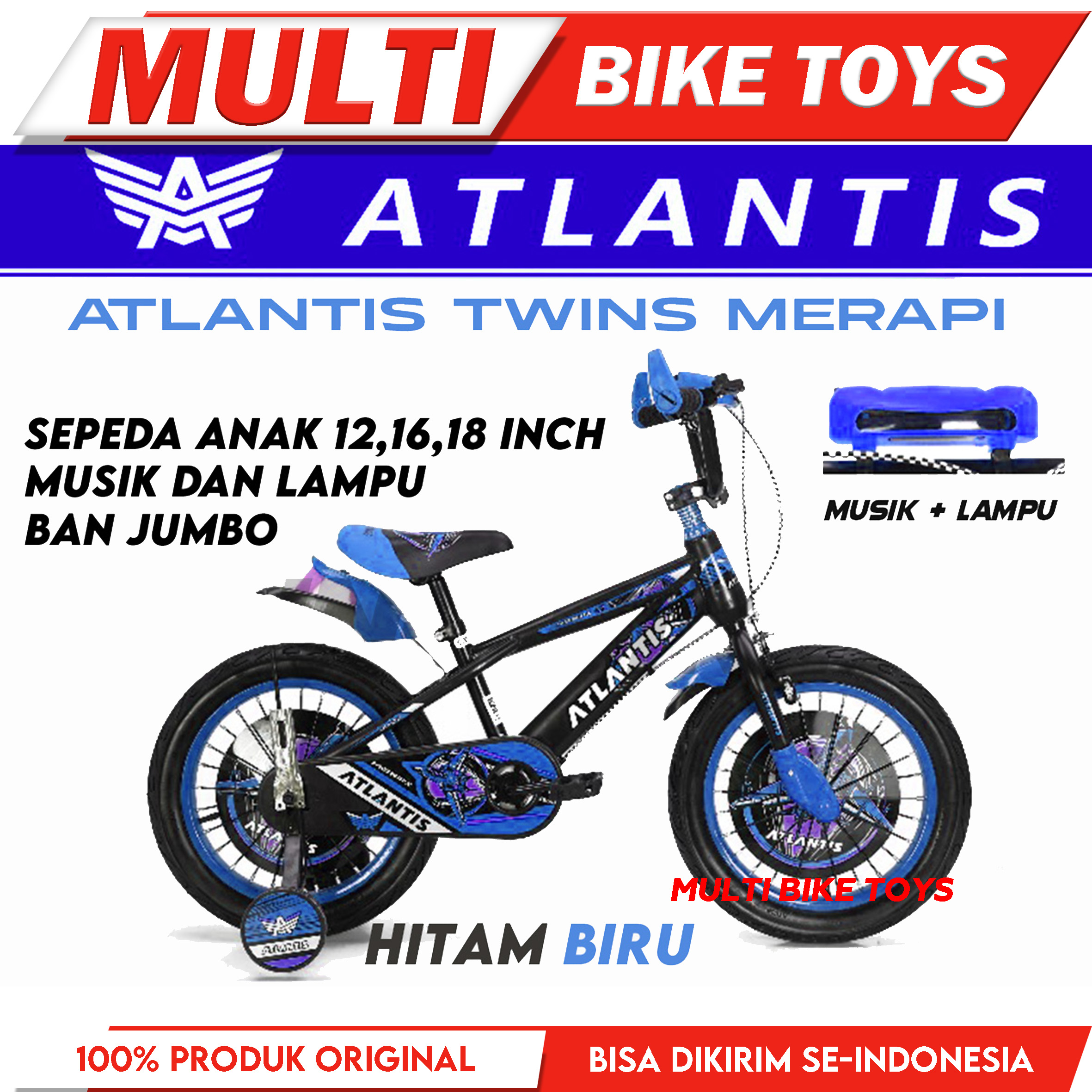 Sepeda Anak Laki BMX Ukuran 12 16 18 Inch ATLANTIS MERAPI Twins