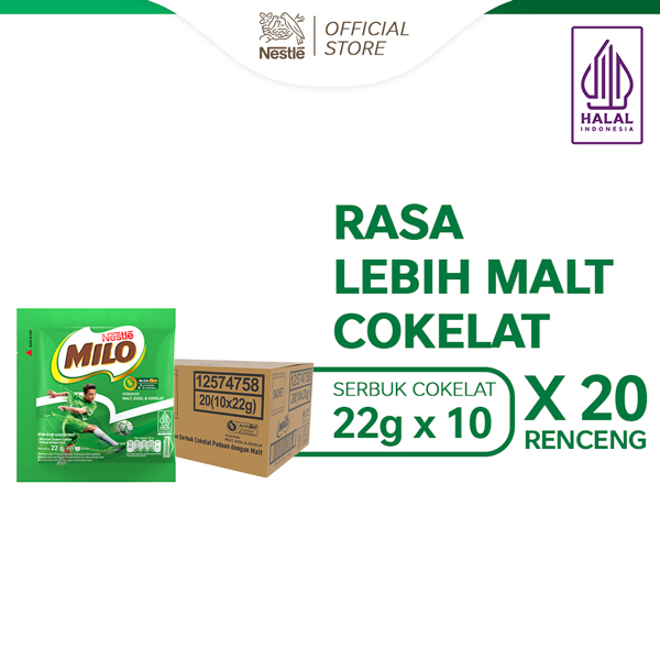 Nestlé MILO Activ-Go Susu Cokelat 22gr isi 200 pcs [Karton] - Merek Milo Harga 377,600 rupiah*Gratis Ongkir