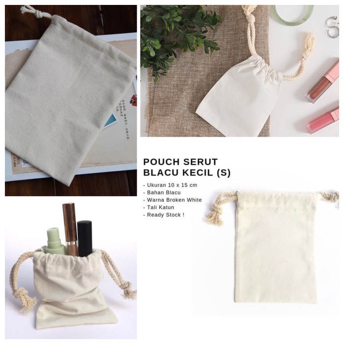 Tas polos serut blacu 10x15 cm/pouch blacu tebal MURAH Lazada