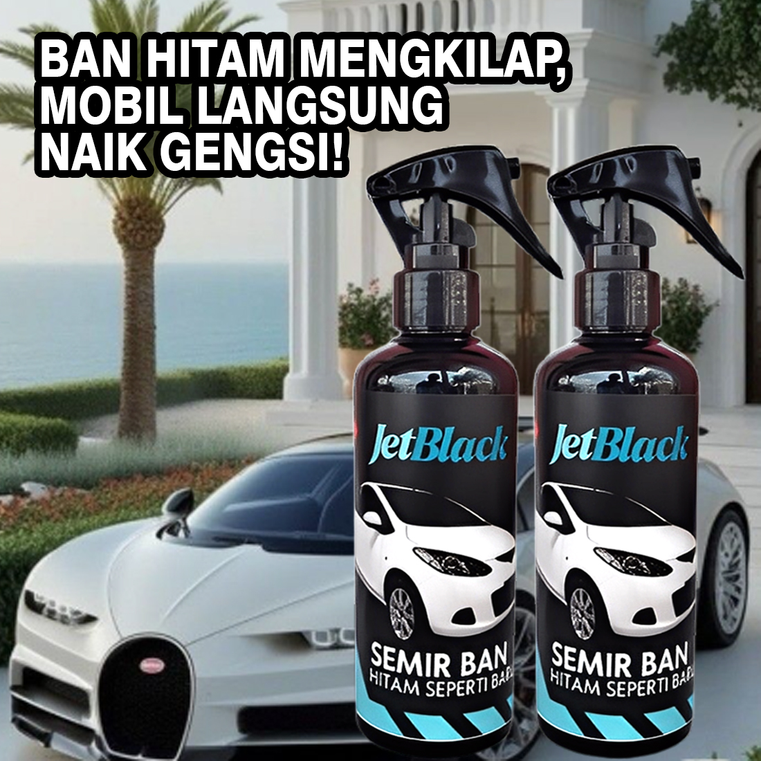 Jetblack- Tire Blackening Liquid for Car Motorcycles Caring for Rubber Tires Long Lasting Maximum Shine-250 ml Harga 29,750 rupiah*Gratis Ongkir